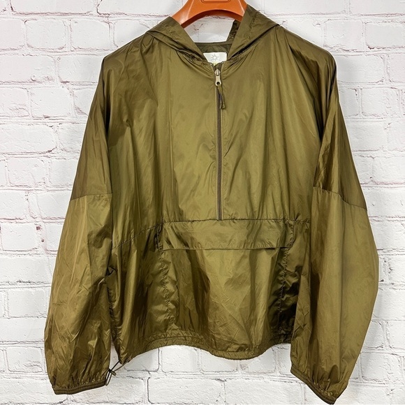 Aerie women’s army green wind jacket pullover raincoat size XL extra large - Picture 1 of 10